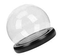 Homoyoyo Cloche en Verre Transparente Ronde avec Socle en Bois Foncé Dôme Protecteur 10 CM pour Fleurs Éternelles Décoration Intérieure et Présentation D’Objets Décoratifs