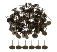 Homoyoyo Clous de Tapissier à Tête Plate Arrondie en Métal Fer Robuste, Tige Longue 30 Mm, Finition Décorative pour Meubles, Canapé et Tête de Lit, Pack de 100 Punaises pour Tapisserie