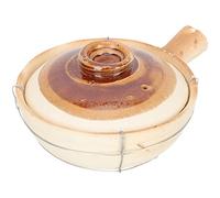 Homoyoyo Cocotte Maison En Terre Cuite 0,8 l Poignée, Marmite Ménagère Résistante Haute Température Pour Cuisson Riz, Soupe, Plats Mijotés, Ustensile La Cuisine Traditionnelle Couvercle à Vapeur