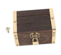 Homoyoyo Coffre Au Trésor Pirate Bois Retro avec Clé Coffret Rangement Portable pour Jeux Aventure et Décoration Halloween Garçon Fille