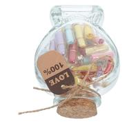 Homoyoyo Coffret de Mini Bouteilles en Verre de Cœur Bouchons en Liège, 1 Pot Décoratif Transparent pour Notes Secrètes et Messages, Présent Saint-Valentin et Anniversaire, Décoration