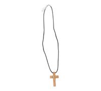 Homoyoyo Collier Croix Bois Fait Main Pendentif Religieux Sculpté Bijoux Bois Pour Foi Église Prière Cérémonies