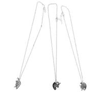 Homoyoyo Collier D'amitié Assorti Trois Pièces Cœur En Alliage Argenté Pendentifs Lune Soleil Étoile Pour Femme Fille Sœur Présent Anniversaire