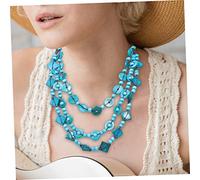 Homoyoyo Collier Femme Bois Tressé Main Avec Pendentif En Coque De Noix Bleu Paon Bijou Bohème Rétro