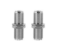 Homoyoyo Connecteur Adaptateur Coaxial UHF Femelle-Femelle en Laiton Nickelé, 2 Pièces, Coupleur de Câble Compact pour Rallonge Coaxiale et Antenne Radio, Passage Mural, Usage Électronique