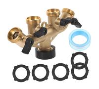 Homoyoyo Connecteur de Tuyau Laiton Voies avec Vannes de Régulation Répartiteur Eau pour Arrosage Jardin Irrigation Agricole et Lavage Auto Installation Facile sans Outils