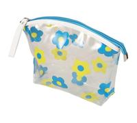 Homoyoyo cosmétique étanche Petite Pochette Transparente de Toilette de Voyage de Toilette Compact Poche de Maquillage Transparent PVC Sky-Blue