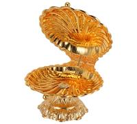 Homoyoyo Coupe à Fruits sur Pied Dorée en Alliage de Zinc Petit Plateau Coquillage Décoratif pour Table et Salle à Manger Corbeille Ouverte pour Fruits Frais et Apéritifs Centre de