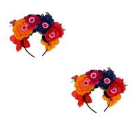 Homoyoyo Couronne De Fleurs Mexicaine Pour Halloween - Bandeau De Fête Coloré De - Accessoire De Costume Avec Fleurs Roses Et Décorations Couleur Mixte 2