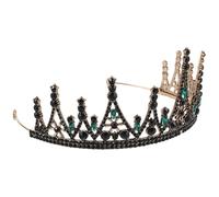 Homoyoyo Couronne de Mariée Baroque Vintage en Strass Cristal Diadème Léger Vert pour Mariage et Anniversaire Accessoire Coiffure Élégante Femme Bijou Tête Rétro Précieux