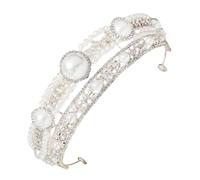 Homoyoyo Couronne de Mariée en Alliage Argenté Perles et Strass Accessoire de Tête pour Femmes et Demoiselles d'Honneur Couronne pour Cortège Nuptial et Cérémonie