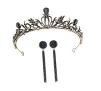 Homoyoyo Couronne de Mariée Rétro avec Baroques et Boucles Oreilles Accessoire Élégant pour Mariage et Anniversaire de Luxe