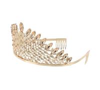 Homoyoyo Couronne de Mariée Rhinestones Tiara Or avec Accents Éblouissants pour Princesse Accessoire de Cheveux pour Mariage Couronne Imposante pour Reine Moderne