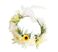 Homoyoyo Couronne De Mariée Rose Fleur Naturelle Bandeau Floral Élégant Léger Pour Mariage Fête Festival Décoration Cheveux Femme