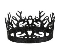 Homoyoyo Couronne Noire Vintage en Alliage Métallique Rétro Couronne Médiévale Baroque pour Cosplay et Décoration Anniversaire Accessoire Royal Léger pour Hommes et Femmes Tenue