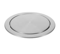 Homoyoyo Couvercle de Poubelle Encastré en Acier Inoxydable 430 Rond Petit Format Gris Foncé Mécanisme Basculant Ouverture pour Plan de Travail 18-19 CM la Cuisine Salle de Bain