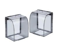 Homoyoyo Couvercle de Prise Extérieure Étanche Surélevé Noir Transparent 2 Pièces pour Boîtier Électrique Mural Type 86, Protection Anti-Poussière Adaptée Maison et Bureau