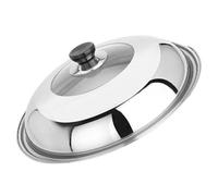 Homoyoyo Couvercle Verre pour Poêle et Casserole Acier Inoxydable Joint Étanche Anti-éclaboussures avec Poignée Anti-brûlure Remplacement Multifonction pour Wok et Batterie de Cuisine