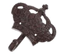 Homoyoyo Crochet Mural en Fer Forgé Vintage de Couronne, Patère Décorative Robuste pour Manteaux, Paquet et Clés, Fixation Murale Stable, Rangement Maison et Organisation Intérieure