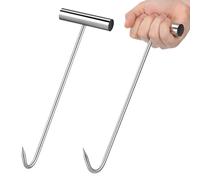 Homoyoyo Crochets de Levage Forme en de 2 en Acier Inoxydable Épais, Antidérapante Robustes pour Couvercles de Regards et Grilles de Drainage en Industriels