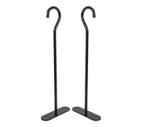 Homoyoyo Crochets Muraux Métalliques pour Pots de Fleurs Suspendus, Lot de 2 Crochets Noirs Grands, Support Extérieur pour Jardinières, Accessoires Jardinage Résistants et