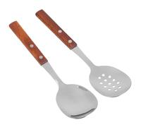 Homoyoyo Cuillères de Service Inox avec Manche Cuillère et Écumoire Fendue Ustensiles Buffet Polyvalents pour Cuisine Professionnelle et Familiale Set