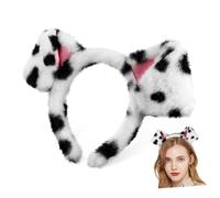 Homoyoyo Dalmatien Bandeau De Maquillage Bandeau Oreilles De Chiot Casque Dalmatien Écouteurs Oreilles D'animaux Cerceau De Cheveux Animal Cagoule En Tissu