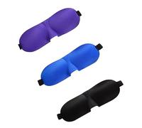 Homoyoyo De Sommeil 3 Pièces Couvre-œil 3d Réglable Léger Noir Bleu Violet, Bandeau De Nuit Élastique Pour Dormir Voyager Travailler Sieste, Contour Des Yeux Confortable