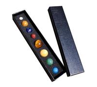 Homoyoyo Décor Éducatif Système Solaire Coffret 8 Planètes Minérales en Pierre Naturelle, Petites Figurines Rondes Colorées pour Bureau et Apprentissage Scientifique, Décoration Ludique