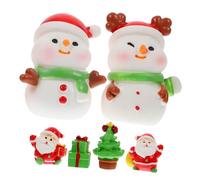 Homoyoyo Décoration de Table Noël Miniatures Résine Père Noël et Bonhommes de Neige Accessoires DIY pour Micro Paysage avec Sapin et Coffret Cadeau