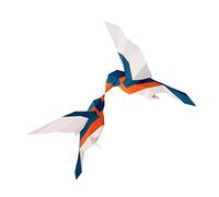 Homoyoyo Décoration Murale 3d Oiseaux Amoureux Géométrique En Papier 3d Léger Respectueux De L’environnement Artisanat D’intérieur Et Extérieur Art Origami Géométrique Présent Décoratif