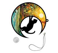 Homoyoyo Décoration Murale Chat Acrylique Suspendue sur Lune Ornement Fenêtre Pendentif Décoratif Intérieur pour Noël et Fêtes