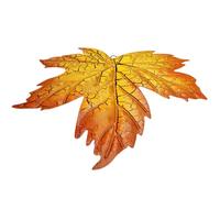 Homoyoyo Décoration Murale en Fer Forme Feuille D'érable Jaune Texture Réaliste, Ornement Artisanal Unique pour Jardin Extérieur et Intérieur