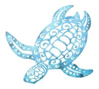 Homoyoyo Décoration Murale Tortue En Métal Pour Extérieur, Ornement Mural Tortue Marine 38 Cm, Design Ajouré En Fer Bleu, Art Mural Jardin Océan, Suspendu Décor Patio Et Terrasse