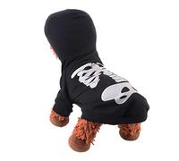 Homoyoyo Déguisement Halloween Squelette Lumineux pour Chiens Et - Costume avec Motif De Crâne - Vêtements Festifs pour Animaux De Compagnie