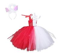 Homoyoyo Déguisement Princesse Fille avec Tulle Multi Couches Costume Halloween Angel Robe Adorable avec Bandeau Élastique pour Fête et Cosplay