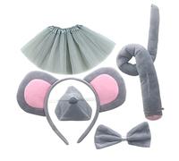 Homoyoyo Déguisement Souris Grise Garçon Fille Avec Oreilles Queue Et Nœud Accessoires Costume Animal Pour Fêtes Et Carnaval