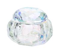 Homoyoyo Delicate Nail Art Liquid Cup for Mixing Acrylic Powder and Polish Shiny Crystal Glass with Diamond Lid Nail Brush Cleaning Accessory for Salon and Home Use