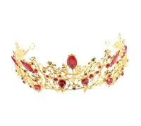 Homoyoyo Diadème De Princesse Rouge En Alliage Avec Strass Éblouissants - Couronne De Mariée En Cristal Pour Femmes - Accessoire Élégant Pour Événements Spéciaux Et Célébrations