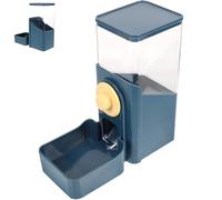 Homoyoyo Distributeur Automatique de Croquettes Suspendu pour Petits Animaux Lapins Hamsters et Hérissons en Plastique Bleu Profond Compact et Facile à Remplir pour Cages et