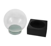 Homoyoyo DIY Boule de Noël Verre Transparent avec Socle Noir Épais Globe de Neige Vide pour Décorations de Fêtes Mariages et Activités Manuelles pour Garçon Fille