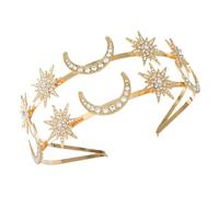 Homoyoyo Double Layer Star And Moon Headband Metal Bridal Crown For Women Wedding Accessory Elegant Bohemian Style