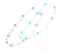 Homoyoyo Dragonne pour Téléphone à Perles Fleuries 2 Pièces Violet et Vert, Cordon Décoratif Anti-perte, Breloques Esthétiques pour Coque, Accessoires Polyvalents pour Téléphone Portable