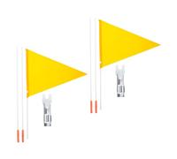 Homoyoyo Drapeau de Sécurité pour Vélos Jaune Poteau en Fibre de Verre, Étanche et Facile à Fixer, Lot de 2 pour Porte-Bagages et Scooters