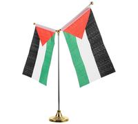 Homoyoyo Drapeau Palestine Stable avec Support en Acier Inoxydable de Y Décoration Palestinienne de Table pour Bureau et Salle de Réunion