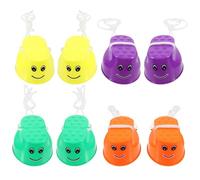 Homoyoyo Échasses à Godets pour Garçon et Filles 4 Paires Colorées en Plastique Renforcé Antidérapant, D’équilibre Extérieur pour Développement Moteur et Jeux en Plein Air