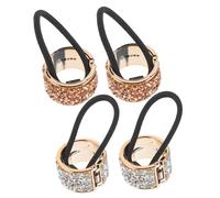 Homoyoyo Élastiques à Cheveux Simples Strass pour Femmes et Filles, 4 Pièces, Design Créatif, Décoration de Cheveux en Abs, pour Fêtes Costumées et Mascarades