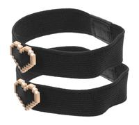Homoyoyo Élastiques de Talon Noir Brides Plates pour Chaussures Fille | Décor Cœur, Bande Élastique Souple, Remplace Lanière Perdue, Maintien Anti-glisse, Style Élégant