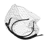 Homoyoyo Elegant Rhinestone Veil Headband For Women Vintage Princess Tea Party Fascinator With Bow Bridal Accessory For Wedding And Special Occasions