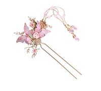 Homoyoyo Élégante Épingle à Cheveux Vintage avec Pompon Baguette Longue pour Chignon Accessoire Rétro pour Cheveux Mi-longs à Épais Style Antique Chinois pour Femme